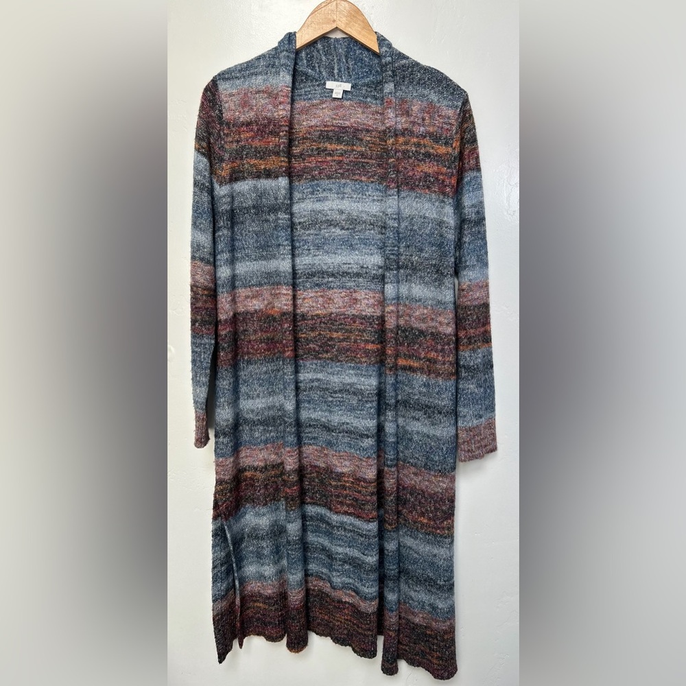 J. Jill Open Front Duster Red and Blue Size Medium EUC